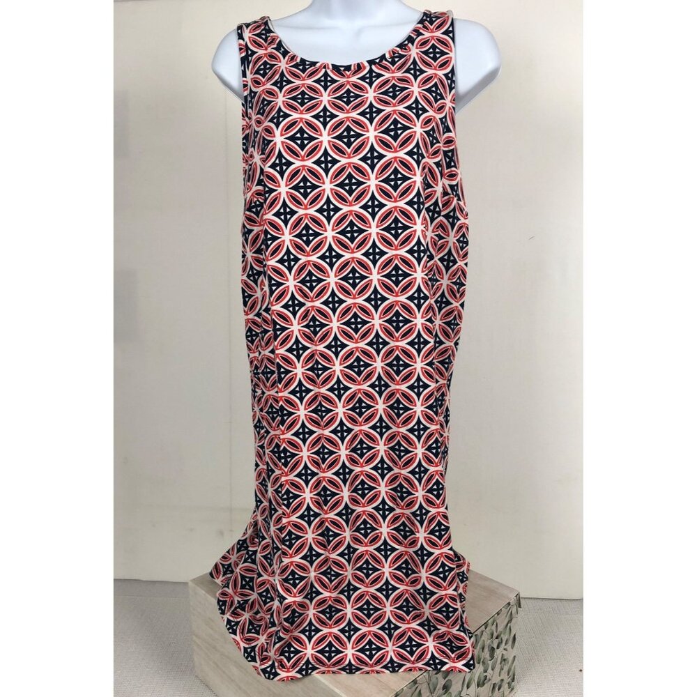 Crown and Ivory Women Top Size S Dress or Long Top Red Blue White Sleeveless New